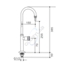 Grifo de laboratorio único cerca del fregadero para muebles de laboratorio